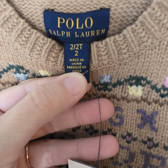 Polo Ralph Lauren 55% Soft Wool Sweater, Size 2T, NWT - Picture 3 of 8